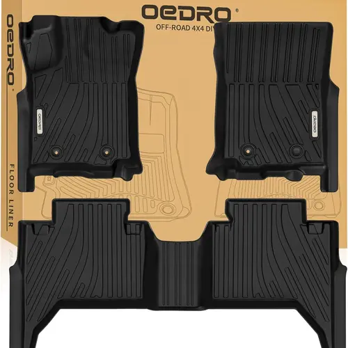 Upgraded Floor Mats Fit for Toyota Tacoma 2016-2023 (Only for Double Cab & Automatic),TPE Tacoma Floor Liner Front and Rear 2 Row Mats