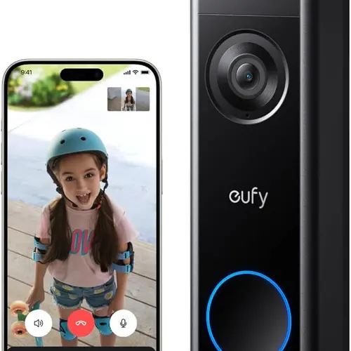 eufy Video Doorbell Camera C31, 2K FHD Battery or Hardwire Powered, Ring Doorbell Camera, Easy to Install, Quick-Release Battery, Live Video Call, 24/7 Recording, Human & Motion Detection, No Monthly Fee｜Spingtok, Smart Home Gadgets, 24 Hours Recording Do