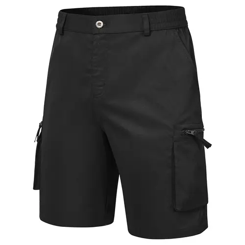 Men's 9" Inseam Stretch Waist Zipper Cargo Shorts with 6 Pockets Casual Menswear Plain Beige Tropical Summer Clothes Motocross Black Belt #FathersDayGift#Summervibes,clothes for back to school,first day of school outfits