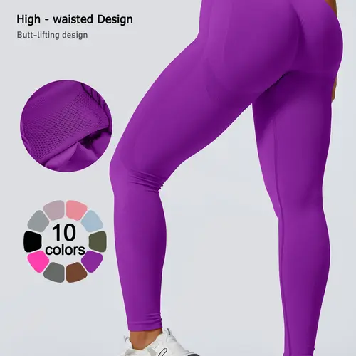 Women's High Waist Fitted Athletic Sports Leggings, Athleisure Fitness Leggings, Casual Breathable Skinny Pants for Yoga Gym Workout Running, Ladies Sportswear for All Seasons, Sports Clothes, High Waisted Leggings, Tight Leggings, Activewear Bottoms
