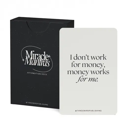 TangoBird Miracle Mantras Positive Affirmations Card Game - 60 BPA-Free 5.6 oz Portable Manifestation Cards, Mental Health Gift for Positive Mindset, Ages 12+