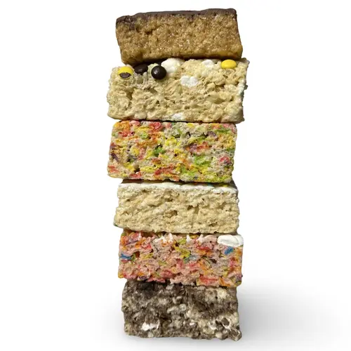 Marshmallow Crispy Treat Bars 6 Pack, Choose Flavor or 6 Flavor Variety Pack Individually Wrapped Dessert Bars