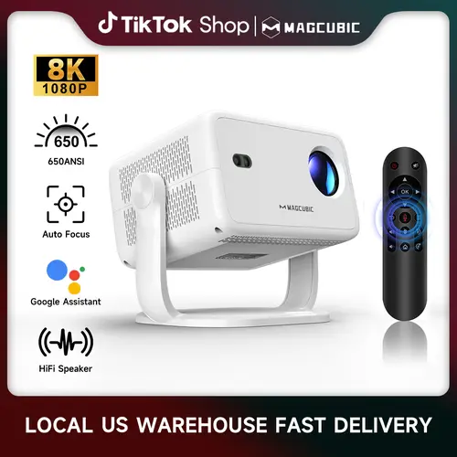 [US warehouse] Magcubic L018 Auto Focus Projector 650ANSI Google Assistant Android 14.0 8K Videosource Supported Native 1080P Wifi6 BT5.2 Built-in HiFi Speaker Allwinner H726 Auto Keystone Portable Movie Outdoor #SummerWins #DealsForYouDays