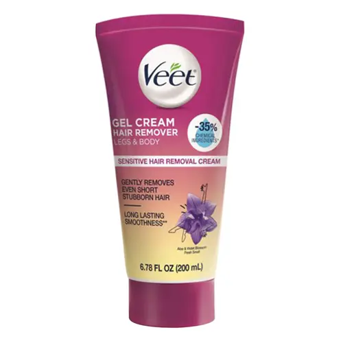 Veet Botanic Inspirations Sensitive Skin Hair Removal Gel Cream - Aloe Vera & Vitamin E, Dermatologically Tested, 6.76 Fl Oz, Fragranced, Body Care, Moisturizing, for Legs & Body, Single Item, Fragrance, Smooth