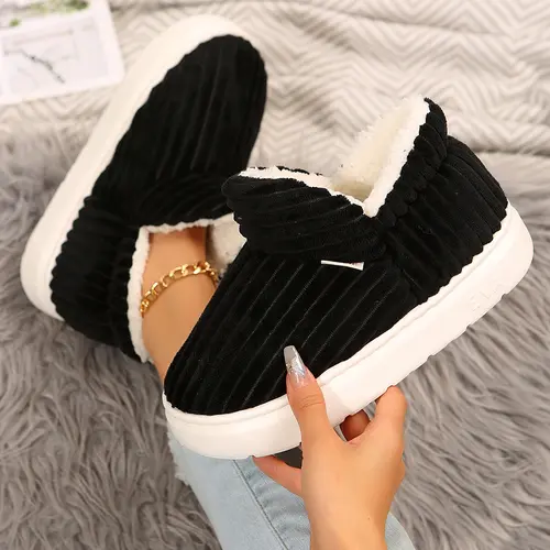 Women Ankle Bootie Slipper Plush Warm Indoor Outdoor Shoes Snow House Comfy Fleece Lined Memory Foam Slipper with Anti-Slip Sole Springfresh Non Slip Eva Footwear