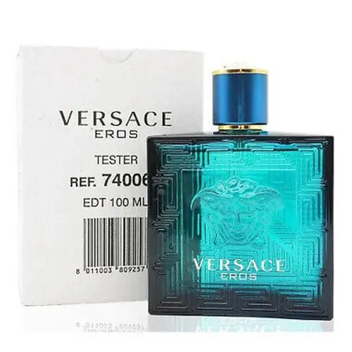VERSACE Eros For Men 3.4 oz Eau De Toilette Spray Tester Long Lasting Luxurious Fragrance Citrus Floral Woody Scent Edt Scented Cologne