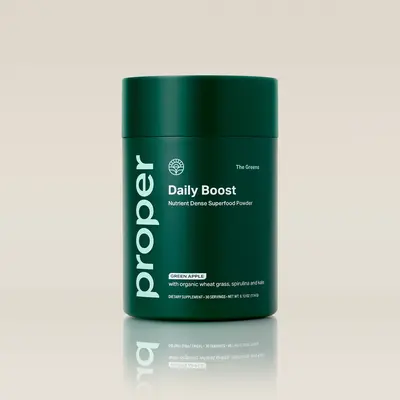 The Greens Daily Boost Superfood Powder for Daily Nutrition & Gut Health - Organic Wheatgrass, Spirulina, Chlorella & Probiotics - Apple