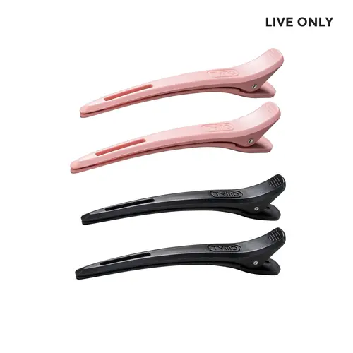 TYMO Plastic Hair Clips, 2-Pack Pink & Black Professional Durable Accessories for Precision Sectioning & Styling, Gentle Strong-Hold for Everyday Styling Needs