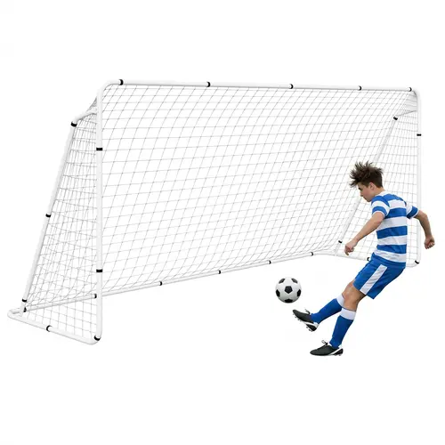 Segawe Portable Soccer Goal (6X4/12X6''/18x7'/24x8') for Kids & Adults, Weatherproof Football Equipment with Anti-Corrosion Steel Frame, Impact-Resist 4in. Mesh Scoring PE Net, Quick Setup Football Accessories with Pegdown Wind Hold for Backyard Training