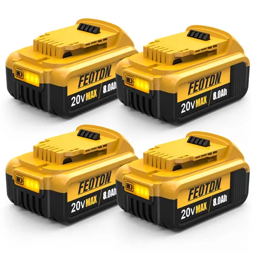 8Ah DCB206 Replacement for Dewalt 20V MAX Battery Compatible with Dewalt 20 Volt MAX XRLithium-ion Battery Feotdn Stock up
