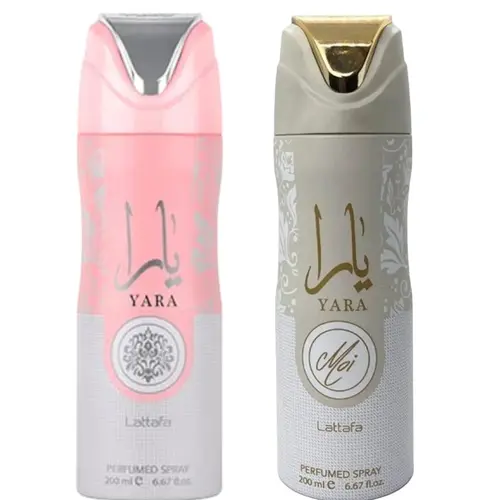 (2pc Bundle Pack) Yara + Yara Moi Perfumed Body Spray Deodorant by Lattafa, 200ml