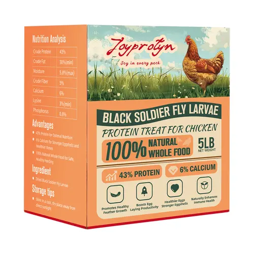 Joyprotyn Non-GMO Powdered Dried Black Soldier Fly Larvae Insect Feed - 85x High Calc, Enhances Egg Boost & Strength, Stronger Bones, Healthy Growth, High Protein for Poultry & Pets, Natural