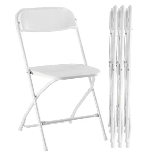 Plastic Folding Chairs with 330-Pound Capacity, Sturdy Metal Foldable Chairs, Easy to Use and Store