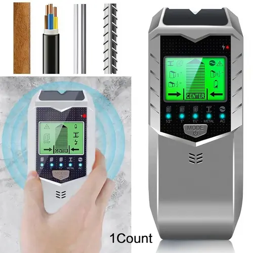 5 in 1 Wall Scanner Tool, 1 Count Multifunctional Home Wall Detector Hardware, High Sensitivity Wood & Screw & AC Wire & Pipe Scanner with Smart Audio Alarm System