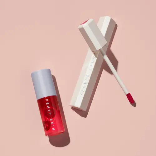 Fenty Beauty Cherry Pout Lip Stain + Lip Oil Duo Gloss Hydrating Lipgloss Lipstick Makeup Moisture Smooth Applicator Jojoba Hydrate