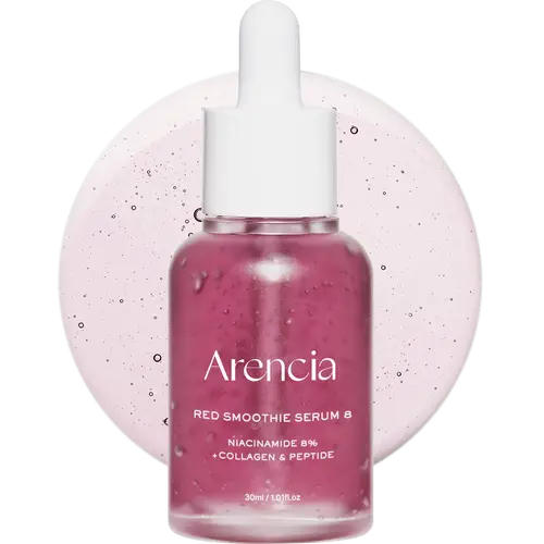 Arencia Red Collagen + Peptide Smoothie Serum, 8% Niacinamide, Vitamin C, Vitamin E, lifting anti-aging serum for skin texture for glass skin Lightweight Radiant