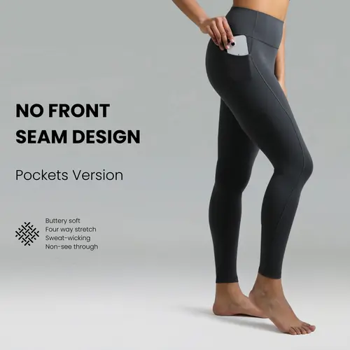 Colorfulkoala Women's High Waisted No Front Seam Workout Leggings w/Pockets 25"/28",travel essentials,camping essentials