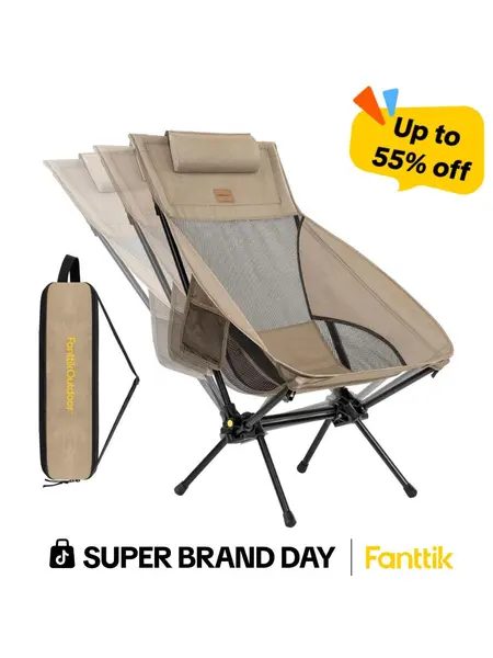 FanttikOutdoor Zeta L8 Max Camping Chair, Portable & Lightweight, Comfort-Driven Foldable Rocking Chair with Carry Bag for Camping, Hiking, Patio, Fishing, Support up to 250 lbs,summerwins,father'sdaygifts,campingessentials,campinggear