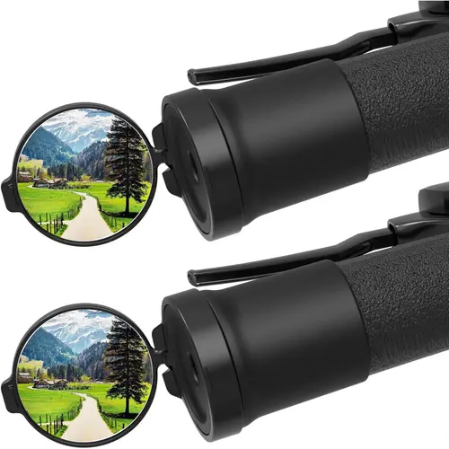 MoKo Dual Mirror Set - 2 Pcs 360° Adjustable Handlebar Rearview Mirrors with Folding Lens, Durable Acrylic & Silicone E-Bike Accessories, Compact & Space-Saving Gear for Round Handlebar Cycling Equipment