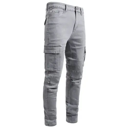 JUNBAOSS Men's Slim Fit Stretch Jeans Cargo Skinny Jeans for Men, Distressed Straight Leg Fashion Casual Comfort Flex Waist Denim Pants, Menswear Trouser Streetwear Jean with Plain Pockets backtoschool