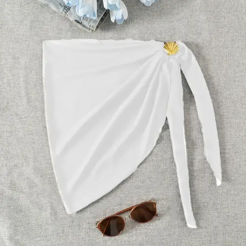 Women's Solid Color Cover Up Skirt, Swimsuit Coverups, Casual Fashion Swimwear Bottoms for Beach Holiday Vacation, Ladies Swimwear for Summer