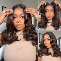 Celie Hair Ombre Brown Highlight 1B/2/30 Butterfly Layered Cut Glueless Wig Blonde Highlight 1B/22 6x5 HD Lace Ready to Go Wigs 200% Density Natural Black Human Hair Closure Wig Pre-bleached Knots & 3D Dome Cap #SohoChic