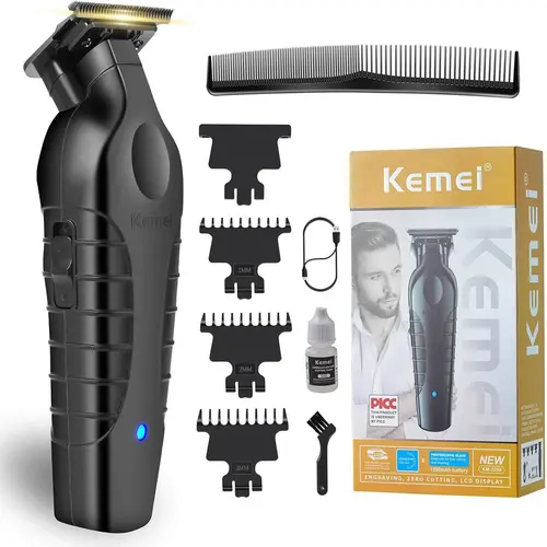 KEMEI PG2299 Professional T-Blade Fast-Charging Cordless Clippers for Men - Barber Equipment, Wireless Hair Trimmer, Home Haircut Tool, Beard Groomer, Hair Styling Halloween Gift (Beauty & Personal Care Appliance)