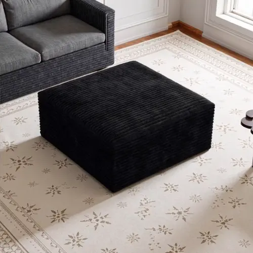 Niccae Compressed Ottoman Sectional Sofa - Modern Minimalist Corduroy Sleeper Footstool Lounge, Comfy Space-Efficient Living Room Furniture for Apartments, (33.07" x 33.07" x 17.13") | Furniture Living Room, Sofas Living Room,dorm essentials,home decor