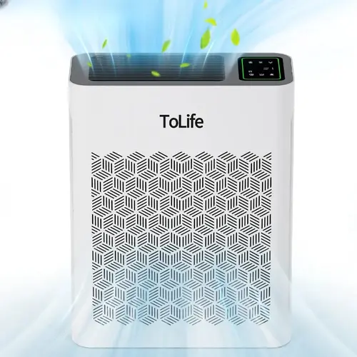 ToLife K2 Air Purifier with HEPA Filtration, Auto Mode, PM2.5 Display, Timer, Button, Power Adapter, Manual, Auto Detection, NEMA – Covers Rooms Up to 1095 Ft², Eliminates Smoke, Pollen, Allergens