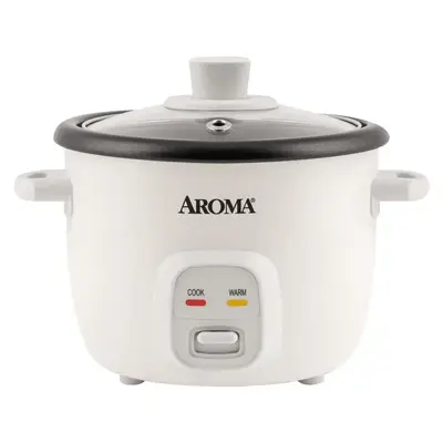 AROMA 4-Cup Cooked Rice Smart Insulated Rice Cooker Mini Rice Cooker White Approx. 1L ARC-302NG