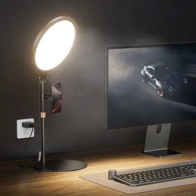 【Flash Sale】Weilisi 10.5" Ring Light with Stand, Full-Screen Selfie Ring Light for Desk with Phone Holder, Adjustable Laptop Light for Video Recording, Zoom Lighting for Computer, Meeting, Live Streaming, Podcast