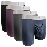 Nylon Mesh 7in Boxer Briefs V Fly 4pk Black/Denim/Gunmetal/Wineberry Menswear MENS UNDERWEAR Plain man travel breathable Undergarments Activewear Athletic Sport Multicolor Sportswear Sports Clothes