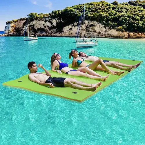 dealsforyoudays WARMOUNTS Floating Water Mat - 7/8/9/13 FT Lily Pad Floating Mat, 3-Layer Tear-Resistant XPE Foam Floating Pad for Multiple Users, Water Floating Mat for Pool, Lake, Ocean, Boat, Beach, River