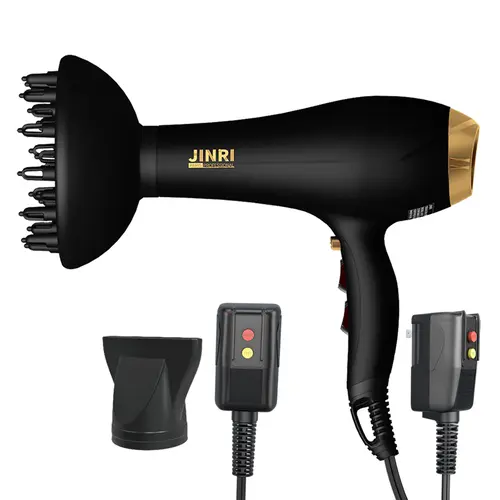JINRI Hair Dryer, 2000 Watt Blow Dryer with Diffuser and Concentrator, Ceramic Technology, 3 Heat & 2 Speed Settings, Cold Shot Button, Black tiktokshopbacktoschool,back to school,back to school haul