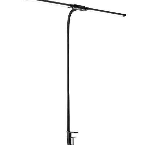 VEVOR Clip-On Double Head LED Desk Light, 360° Adjustable Neck, Dimmable, 160 High-Brightness LEDs, 24-in Extended Lamp Head, AC Power Supply, Work Accessories, Indoor Use - for Home Office Workers, Drawing