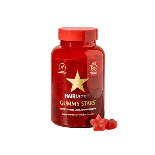 HAIRtamin Gummy Stars - Physician-Formulated Dietary Supplement - Supports Stronger, Longer, Thicker-Looking Hair - Contains Biotin