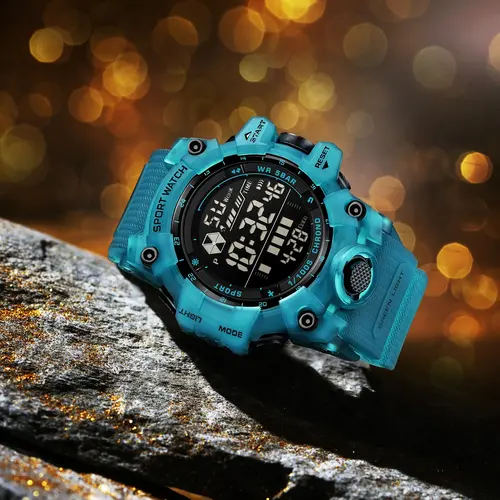 Men's Sportive Digital Watch, Fashionable Digital Watch with Luminous Dial & Alarm Mode, Modern Waterproof Watch, Water Resistant Watch with Digital Display for Men, Sporty Waterproof Watch, Sports Digital Watch, Fashionable Stylish Watch