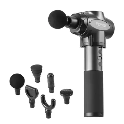 VEVOR Massage Gun Deep Tissue with 9 Speed Levels & 6 Massage Heads,  24V 2500mAh Batteries, Percussion Muscle Massager for Athletes, Handheld Electric Massage Gun for Pain Relief, Muscle Relaxation