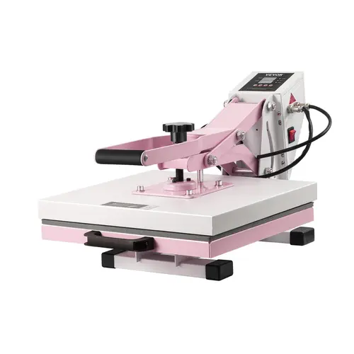 【Summerfinds】VEVOR 15x15 in Digital Slide Out Heat Press Appliances, Ironing Machine for Small Businesses, Fast Even Heating, Dual Insulated 2-Layer Cotton, Fits Shirts Hoodies Bags, Pink