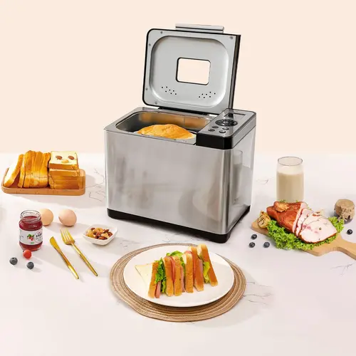 【Summerfinds】2LB Multifunction Automatic Bread Maker - 19-in-1 Programmable, Nonstick Interior, 3 Crust Colors, Compact Household Kitchen Appliance for Bread Making,home essentials