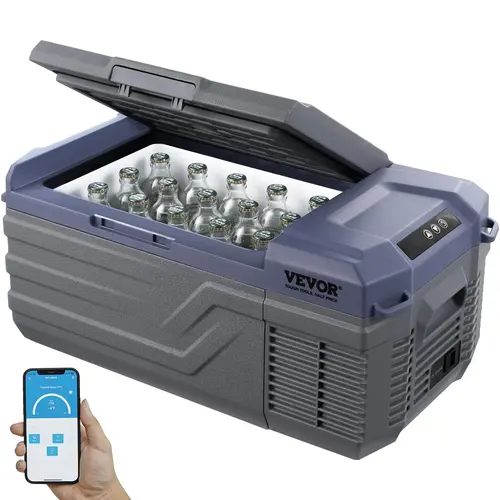 【Summerfinds】VEVOR Car Refrigerator 12 Volt Car Refrigerator Fridge15 L Single Zone Portable Freezer-4℉-68℉ Adjustable Range12/24V DC and 100-240V AC Compressor Cooler for OutdoorCampingRV