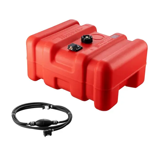 【BackToSchool】VEVOR Compact Leak-Proof Marine Fuel Tank, 14.53 Gal/55L Max Capacity, Portable Outboard Fuel Storage Tank with Hose, Boating Accessory for Outboards, Fishing Boat, Yacht