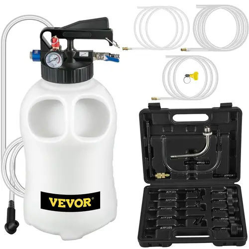 【DealsForYouDays】VEVOR Transmission Fluid Pump, atf refill pump for cars, 8L Pneumatic Oil Fluid Extractor & ATF Dispenser with 15 ATF Adapters, HDPE Tank for Cars, Boats, Lawn Mowers - Auto Fluid Transfer Tool,father'sdaygifts