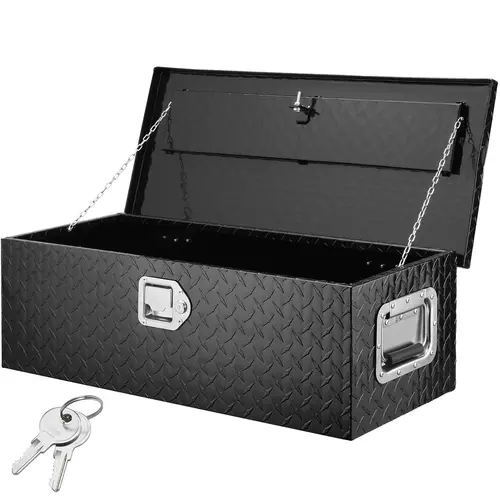 【BackToSchool】VEVOR Heavy Duty Stainless Steel Portable Truck Bed Tool Box, Diamond Plate Design with Side Handle and Lock Keys, 30X13x9.6" Inches Organizer for Truck Users, Pickup, RV