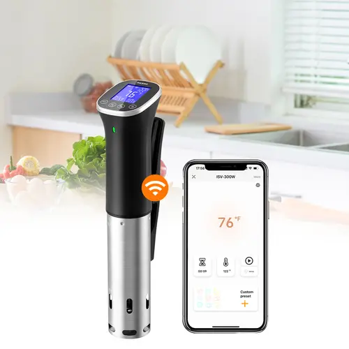 INKBIRD 1000W Low-Temperature Slow Cooker Heater - Kitchen Appliances, IPX7 Waterproof, 3D Circulation Heating, WiFi App-Based Recipes & Remote Monitoring, Precise Temp Control, Alarm Function, 1 Year Warranty (Overnight Cooking Ideal, Back to School), 11
