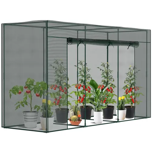ABORON Polyester Breathable Mesh Garden Plant Netting Crop Cage with Frame, Mesh Roof & Zippered Door - 118"L x 39.4"W x 71"H Harvest Through Zip Protector for Outdoor Raised Bed Plants (TikTok Shop Back to School), 71" Headroom, Large Size