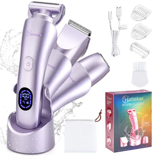 3-in-1 Women's Electric Shaver, Bikini Trimmer and Body Razor, Rechargeable Facial Trimmer, Gentle Multifunctional Hair Removal Tool, Great Gift for Women