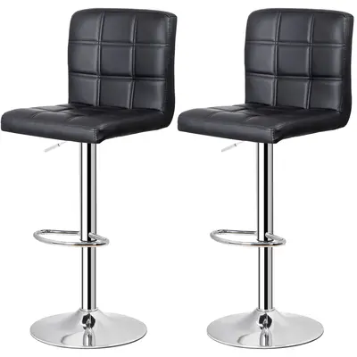 Segawe 2-Piece Modern Barstool Set, Height-Adjustable Armless PU Leather Multifunctional Spa Stools with Swivel Seat, 360-Degree Swivel Counter Height Chairs for Indoor/Outdoor Patio,summerwins