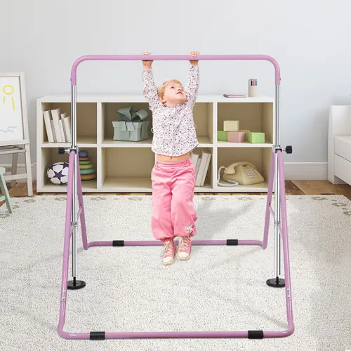 Segawe Folding Kids Gymnastics Bar - Steel Frame, Adjustable Height, Triangle Base Horizontal Training Equipment for Home, Kids Toys, Girl Stuff,summerwins,father'sdaygifts,campingessentials,campinggear,camping essentials
