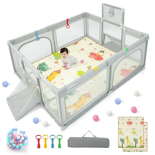 Costzon Large Baby Playpen, Sturdy Safety Fence, Toddler Safe Playpens, Durable Kids’ Activity Center Enclosure, Portable for Indoor & Outdoor Use, Baby Play Yard for Babies and Toddlers tiktokshopbacktoschool